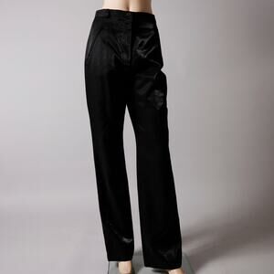 MARK EISEN Black Satin Wool Blend Trousers – Vintage 90s